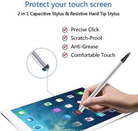 img 1 attached to 🖊️ Highly Sensitive 2-in-1 Capacitive and Resistive Stylus Pen with Fine Point Tip - Compatible with Samsung Galaxy and Android Touch Screens (3 Pieces)