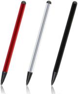 🖊️ highly sensitive 2-in-1 capacitive and resistive stylus pen with fine point tip - compatible with samsung galaxy and android touch screens (3 pieces) logo