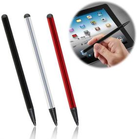 img 3 attached to 🖊️ Highly Sensitive 2-in-1 Capacitive and Resistive Stylus Pen with Fine Point Tip - Compatible with Samsung Galaxy and Android Touch Screens (3 Pieces)