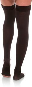 img 2 attached to 🧦 Jomi Compression Thigh High Stockings - 30-40mmHg Premiere Open Toe, Unisex - Petite 365, X-Large, Black