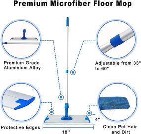 img 3 attached to 🧹 Mr. Towels Microfiber Floor Mop: 360 Rotating, Adjustable Handle, 2 Reusable Pads - The Perfect Tile, Laminate, Hardwood Floor Cleaner!