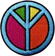 peace symbol hippie flower embroidered logo