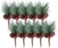 🌲 10pcs artificial pine picks with berries - ideal for christmas flower arrangements, wreaths, and holiday decorations logo