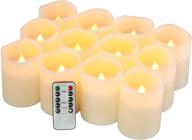 flameless candles set of 12: real wax led pillar candles with remote and timer логотип