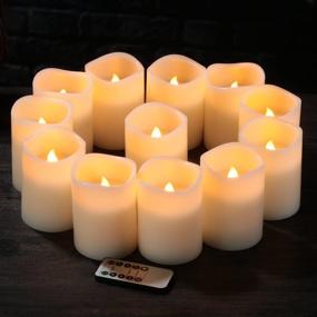 img 3 attached to Flameless Candles Set of 12: Real Wax LED Pillar Candles with Remote and Timer