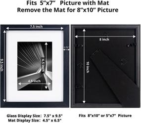 img 1 attached to 🖼️ Versatile 8x10 Picture Frames for Graduation Memories - Display 5x7 Photos with Mat, Wood Grain Design, High Definition Glass, Perfect Gallery Wall or Tabletop Decor - Set of 2