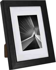 img 3 attached to 🖼️ Versatile 8x10 Picture Frames for Graduation Memories - Display 5x7 Photos with Mat, Wood Grain Design, High Definition Glass, Perfect Gallery Wall or Tabletop Decor - Set of 2