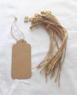 100 large kraft paper christmas gift tags with free tag fasteners - price & marking hang tags - rectangular shape - natural color logo