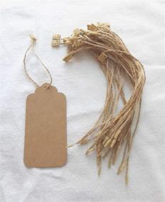 img 2 attached to 100 Large Kraft Paper Christmas Gift Tags with Free Tag Fasteners - Price & Marking Hang Tags - Rectangular Shape - Natural Color