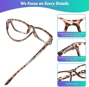 img 2 attached to 👓 YUMUYAN 6-Pack Blue Light Blocking Reading Glasses for Women Men | Lightweight Anti Eyestrain/Glare Computer Readers with Spring Hinge (1.5)