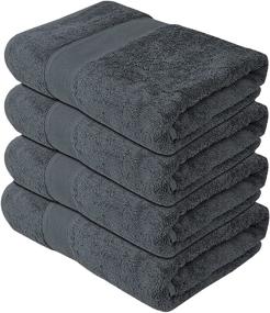 img 2 attached to 🏠 Premium 100% Combed Cotton Zellbury Home Bath Towels - 27x54 Size for Bathroom, Gym, and Spa - Soft & Absorbent Material - Pack of 4 - 600GSM - Elegant Grey