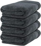 🏠 premium 100% combed cotton zellbury home bath towels - 27x54 size for bathroom, gym, and spa - soft & absorbent material - pack of 4 - 600gsm - elegant grey logo