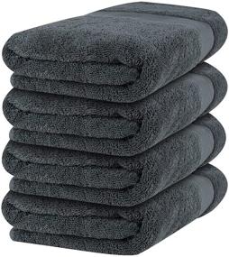 img 4 attached to 🏠 Premium 100% Combed Cotton Zellbury Home Bath Towels - 27x54 Size for Bathroom, Gym, and Spa - Soft & Absorbent Material - Pack of 4 - 600GSM - Elegant Grey