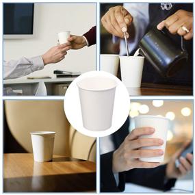 img 2 attached to ☕ 9 oz White Disposable Paper Cups Bulk - 200 Packs, To Go Coffee Cups for Party, Hot Drinking, Water Tea, Coffee, and Snacks