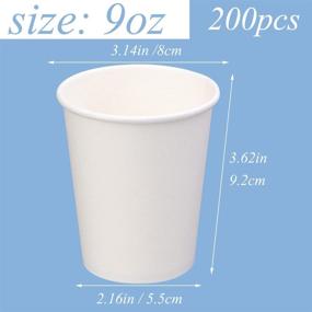 img 3 attached to ☕ 9 oz White Disposable Paper Cups Bulk - 200 Packs, To Go Coffee Cups for Party, Hot Drinking, Water Tea, Coffee, and Snacks