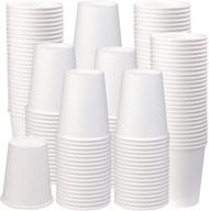 ☕ 9 oz white disposable paper cups bulk - 200 packs, to go coffee cups for party, hot drinking, water tea, coffee, and snacks logo