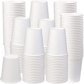 img 4 attached to ☕ 9 oz White Disposable Paper Cups Bulk - 200 Packs, To Go Coffee Cups for Party, Hot Drinking, Water Tea, Coffee, and Snacks