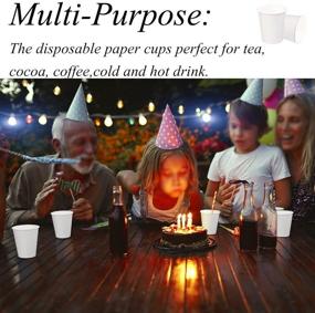 img 1 attached to ☕ 9 oz White Disposable Paper Cups Bulk - 200 Packs, To Go Coffee Cups for Party, Hot Drinking, Water Tea, Coffee, and Snacks