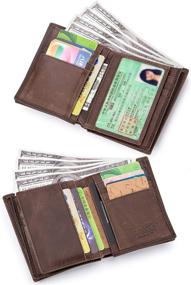 img 1 attached to 🧦 Genuine Leather Minimalist Multifunctional Blocking Wallet