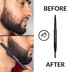 img 3 attached to 🎩 LAVOSSY Beard Pencil Filler for Men: Achieve a Sleek & Natural Look with Long-Lasting, Easy-to-Use Black Beard Pen – Water/Sweat Proof Solution