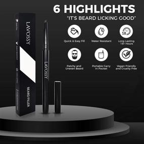 img 2 attached to 🎩 LAVOSSY Beard Pencil Filler for Men: Achieve a Sleek & Natural Look with Long-Lasting, Easy-to-Use Black Beard Pen – Water/Sweat Proof Solution