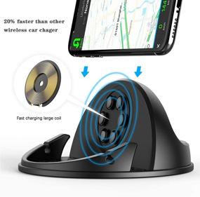 img 3 attached to 📱 10W Fast Charging Wireless Car Charger Mount: Anti-Slip Car Phone Holder for iPhone, Samsung, Android Smart Phones, GPS Devices & More (Black 3)