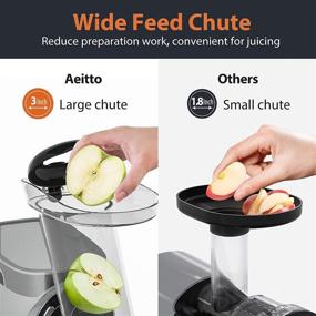 img 3 attached to 🍏 Aeitto Slow Juicer: Powerful Cold Press Machine with Wide 3 Inch Chute, 2-Speed Modes, Reverse Function – Ideal for Extracting Juice from Fruits and Vegetables, Easy to Clean with Bonus Brush