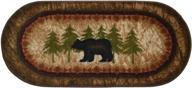 🐻 cc5276 birch bear non skid wedge rug - cozy cabin, 20"x44", brown logo