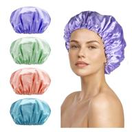 🚿 smilco shower cap, pack of 4 women's shower caps, double waterproof layers and reusable eva hair caps for enhanced hair protection logo