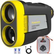 🏌️ kareeme golf rangefinder with slope: a rechargeable pf260 laser range finder with flag-lock tech, vibration, and multiple measurements. includes two batteries for extended use (yellow) logo