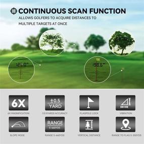 img 1 attached to 🏌️ KAREEME Golf Rangefinder with Slope: A Rechargeable PF260 Laser Range Finder with Flag-Lock Tech, Vibration, and Multiple Measurements. Includes Two Batteries for Extended Use (Yellow)