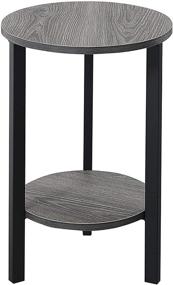 img 4 attached to 🌿 Graystone Weathered Gray/Black 2-Tier Plant Stand, 24 Inches - Convenience Concepts