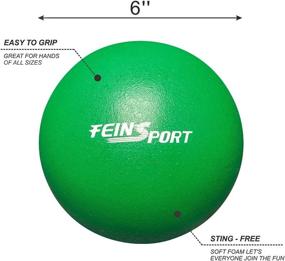 img 3 attached to FeinSport Soft Foam Dodgeball Set for Indoor/Outdoor Playground Games, Kids & Adults - 6 Pack with Mesh Storage Bag