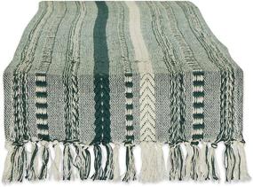 img 4 attached to 🏡 DII Farmhouse Braided Stripe Table Runner Collection in Dark Green – 15x108 inches