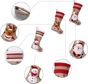 img 2 attached to 🎄 Imoislab Christmas Stocking Set - Festive Santa, Snowman & Reindeer Decorations - Party Accessory and Xmas Decoration Pack of 3