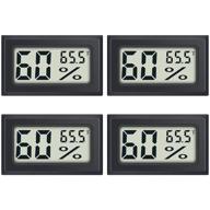 mini digital thermometer hygrometer 4-pack for indoor humidity monitoring - fahrenheit (℉) temperature humidity gauge meter - ideal for humidors, greenhouses, gardens, cellars, closets, fridges, and more - by dweptu logo