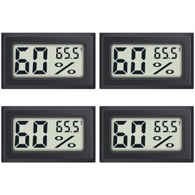 img 4 attached to Mini Digital Thermometer Hygrometer 4-Pack for Indoor Humidity Monitoring - Fahrenheit (℉) Temperature Humidity Gauge Meter - Ideal for Humidors, Greenhouses, Gardens, Cellars, Closets, Fridges, and More - by DWEPTU