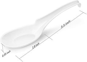 img 3 attached to Hiware 12-Piece Asian Soup Spoons Set - Rice Spoons, Chinese Won Ton Soup Spoon - Notch and Hook Style, White