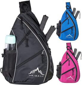 img 4 attached to 🎒 Himal Pickleball Bag - Versatile Sling Bag for Pickleball, Tennis, and Racketball - Backpack with Water Bottle Holder for Men and Women