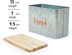 img 3 attached to 🥖 Vintage Galvanized Rustic Bread Box: Stylish Kitchen Countertop Retro Metal Storage Container