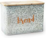 🥖 vintage galvanized rustic bread box: stylish kitchen countertop retro metal storage container логотип