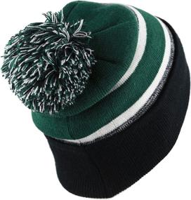 img 2 attached to The Hat Depot Winter Beanie with Soft Cuff, Pom Pom & Stripe Pattern - Knit Skull Slouch Ski Hat