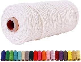 img 4 attached to 🧵 3mm x 109 Yards Colored 100% Natural Cotton Macramé Cord Twine String for DIY Crafts, Knitting, Plant Hangers, Christmas & Wedding Décor