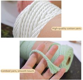 img 2 attached to 🧵 3mm x 109 Yards Colored 100% Natural Cotton Macramé Cord Twine String for DIY Crafts, Knitting, Plant Hangers, Christmas & Wedding Décor