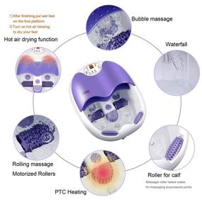 img 2 attached to 💆 Revitalize and Relax Your Feet with the All-in-One Foot Spa Bath Massager FBD1023: Featuring Motorized Rolling Massage, Heat, Wave, O2 Bubbles, Waterfall, Blowing Hot Air, Digital Temperature Control, and LED Display