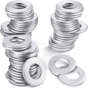 img 4 attached to 🔘 Pack of 100 Metal Stamping Blanks - Flat Round Washer Aluminum Washers with Center Hole for Washing Machine, Bracelet DIY Craft, Jewelry Making, and Screw Fastening