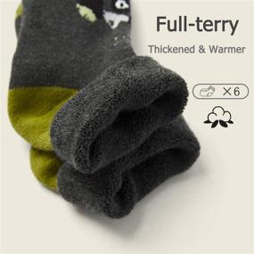 img 2 attached to Boys Winter Socks – Cozy & Thick Cotton Thermal Crew Socks for Kids (6 Pairs)