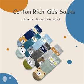 img 3 attached to Boys Winter Socks – Cozy & Thick Cotton Thermal Crew Socks for Kids (6 Pairs)