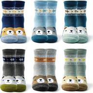 boys winter socks – cozy & thick cotton thermal crew socks for kids (6 pairs) logo