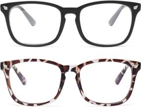 img 4 attached to 👓 Livho 2 Pack Blue Light Blocking Glasses: The Ultimate Solution for Women and Men to Combat Eyestrain & UV Glare during Computer, Gaming, TV, and Phone Usage - Matte Black + Leopard Frames